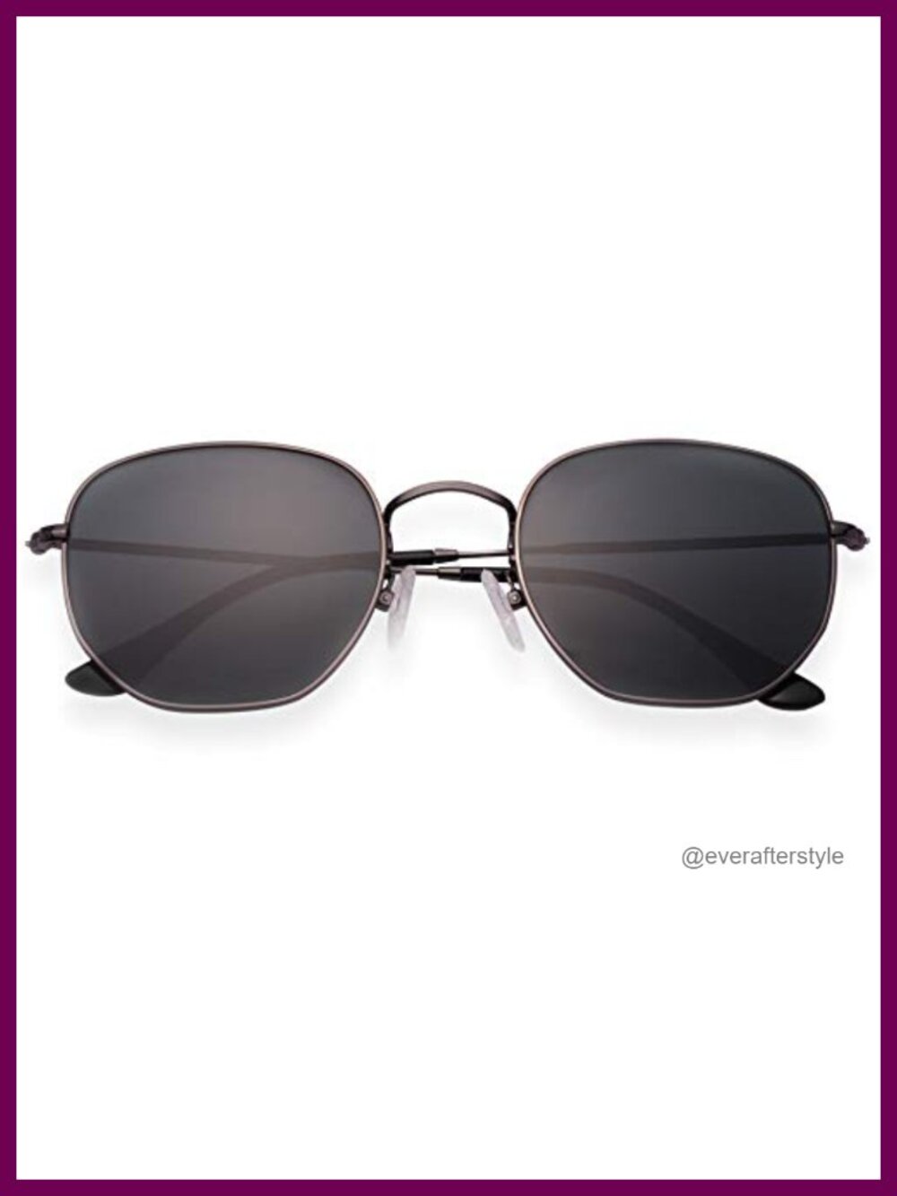 Hexagonal Glass Lens Sunglasses Metal Frame Retro Square Unisex
